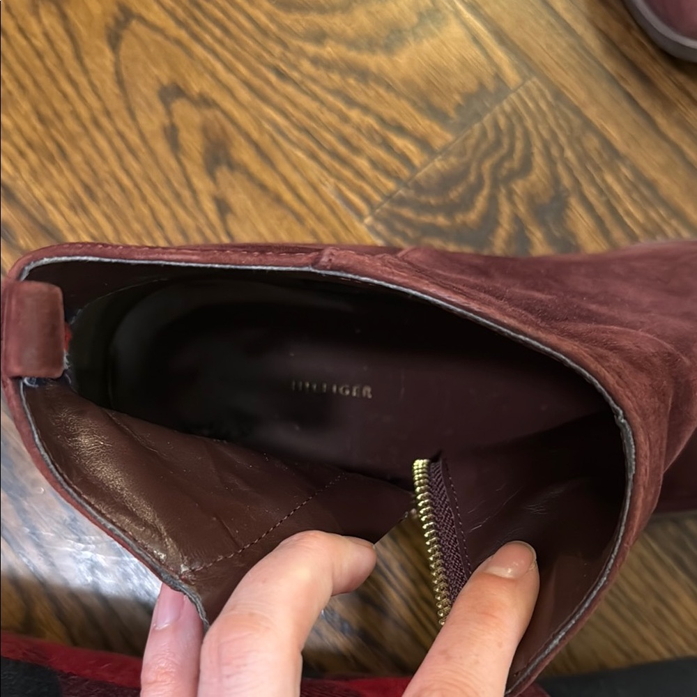 **Tommy Hilfiger Burgundy Ankle Boots** - Picture 2 of 5